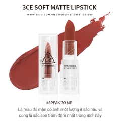 Son Thỏi 3CE Vỏ trong suốt Soft Matte 3.5g