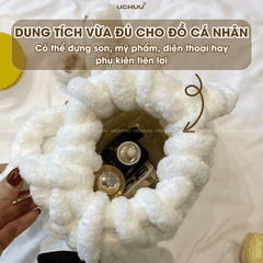 Set Túi Đeo Chéo Len Bông