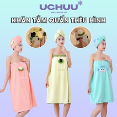Khăn Tắm Quấn Thêu Hình