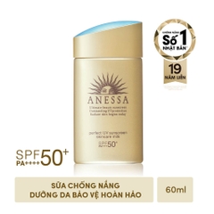 Sữa Chống Nắng Lâu Trôi Anessa Perfect UV Sunscreen Skincare Milk SPF50+ PA++++ 60ml