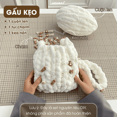 Set Túi Đeo Chéo Len Bông