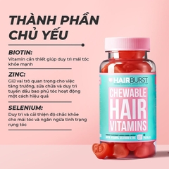 Kẹo Dẻo Hairburst Kích Thích Mọc Tóc Hairburst Chewable Hair Vitamins 60 Viên