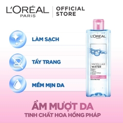 Nước tẩy trang lành tính L'oreal 3 In 1 Micellar Water 400ml