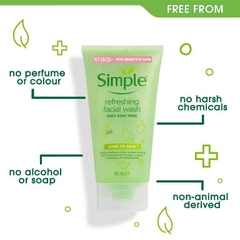 Sữa rửa mặt nhẹ dịu Simple Kind To Skin Refreshing Facial Wash Gel 150ml