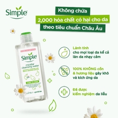 Nước tẩy trang nhẹ dịu Simple Kind To Skin Micellar Water 200ml