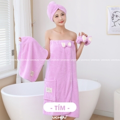 [Bộ 5 Món] Set Khăn Tắm Quấn