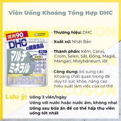 Viên Uống Khoáng Tổng Hợp DHC Multi Minerals Nhật Bản