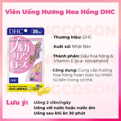 Viên Uống Thơm Cơ Thể Hương Hoa Hồng DHC Bulgarian Rose Nhật Bản