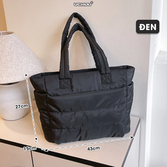 Túi Tote Phao UCHUU Chần Bông, Túi Công Sở Đeo Vai Phong Cách Hàn Quốc Đựng Laptop Đi Học, Du Lịch