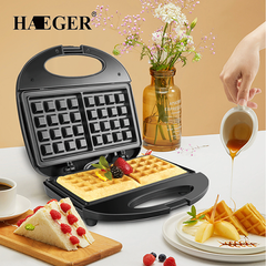 Máy nướng bánh kẹp tàn ong, làm bánh waffle khuôn vuông HAEGER 750W