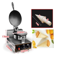 Máy làm vỏ kem ốc quế 1200W điều chỉnh 50 - 250 độ, làm nóng nhanh