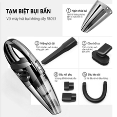 Máy hút bụi cầm tay R6053 120W lực hút mạnh 3200PA hút bụi ô tô, ghế sofa