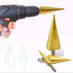 Bộ 3 mũi khoan tháp các bước 4 - 32mm phủ titanium siêu cứng