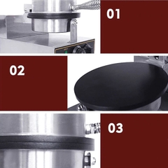 Máy làm bánh tráng công nghiệp 2 mặt trơn, làm bánh quế cuộn công nghiệp