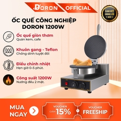 Máy làm bánh ốc quế công nghiệp DORON_130,1200W điều chỉnh 50 - 250 độ, làm nóng nhanh