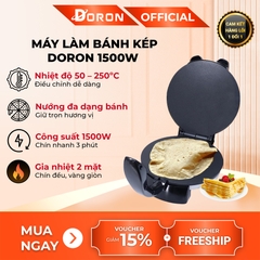 Máy làm bánh kếp mặt trơn DORON_165,  1500W nướng bánh pancake, crepe