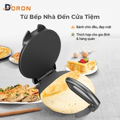 Máy làm bánh kếp mặt trơn DORON_165,  1500W nướng bánh pancake, crepe