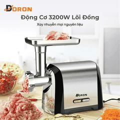 Máy đùn thịt DORON_171, 3200W xay thịt đa năng nhồi xúc xích, lạp xưởng