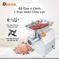 Máy đùn thịt công nghiệp DORON_172, 850W xay thịt đa năng nhồi xúc xích, lạp xưởng