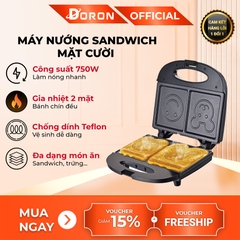 Máy nướng bánh mì sandwich DORON_126 750W khuôn mặt cười, gấu