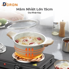 Bếp điện đôi đa năng DORON 3000W 5 mức điều chỉnh nhiệt, nóng nhanh giữ nhiệt lâu