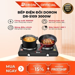 Bếp điện đôi đa năng DORON 3000W 5 mức điều chỉnh nhiệt, nóng nhanh giữ nhiệt lâu