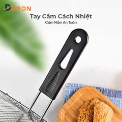 Rổ chiên nhúng điện, vợt chiên DORON chất liệu inox dày dặn chắc chắn
