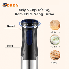 Máy xay sinh tố cầm tay đa năng 4in1 DORON_170 1000W công suất cao, hoạt động êm ái