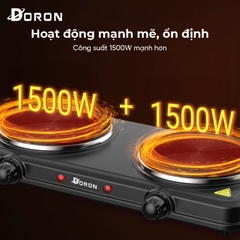 Bếp điện đôi đa năng DORON 3000W 5 mức điều chỉnh nhiệt, nóng nhanh giữ nhiệt lâu