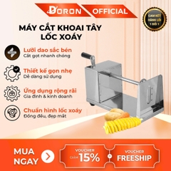 Máy cắt lốc xoáy khoai tây DORON inox không rỉ, sạch sẽ, tiện lợi