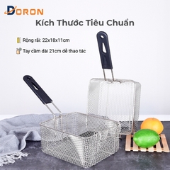 Rổ chiên nhúng điện, vợt chiên DORON chất liệu inox dày dặn chắc chắn