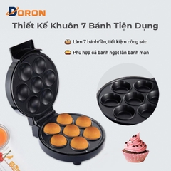 Máy làm bánh bông lan trứng DORON  DR-166 750W 7 lỗ bánh