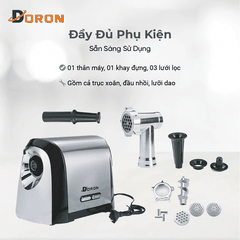 Máy đùn thịt DORON_171, 3200W xay thịt đa năng nhồi xúc xích, lạp xưởng