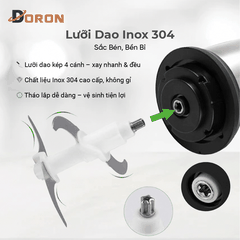 Máy xay thịt cối thủy tinh DORON_176, 800W dung tích 2l xay thịt cá, rau củ đa năng