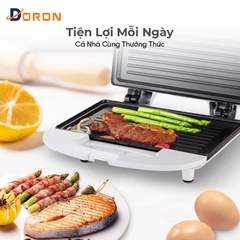 Máy nướng bánh mì DORON 802 750W gia nhiệt kép 2 mặt, chống dính telfon siêu bền