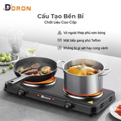 Bếp điện đôi đa năng DORON 3000W 5 mức điều chỉnh nhiệt, nóng nhanh giữ nhiệt lâu