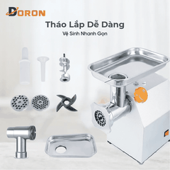 Máy đùn thịt công nghiệp DORON_172, 850W xay thịt đa năng nhồi xúc xích, lạp xưởng