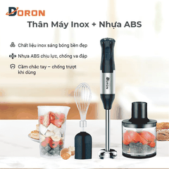 Máy xay sinh tố cầm tay đa năng 4in1 DORON_170 1000W công suất cao, hoạt động êm ái