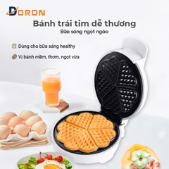 Máy làm bánh waffle đơn DORON_146 1200W nướng bánh waffle gia đình, làm nóng nhanh