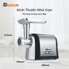 Máy đùn thịt DORON_171, 3200W xay thịt đa năng nhồi xúc xích, lạp xưởng