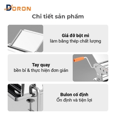 Máy cắt mì sợi, máy cán mỏng bột 2 lưỡi dao có điều chỉnh dày mỏng 5 cấp độ thuận tiện
