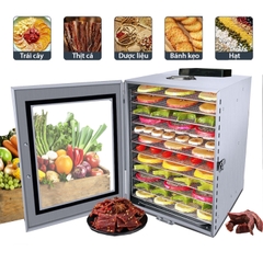 Máy sấy thực phẩm đa năng, sấy khô trái cây 12 tầng inox