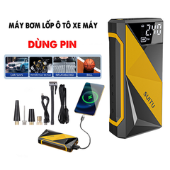 Bơm lốp ô tô tự động SUITU 60W đa năng bơm lốp, đèn chiếu sáng, sạc dự phòng [ BH_ 6 Tháng]