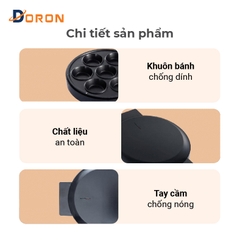 Máy làm bánh bông lan trứng DORON  DR-166 750W 7 lỗ bánh
