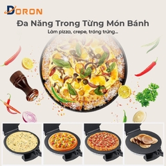Máy làm bánh kếp mặt trơn DORON_165,  1500W nướng bánh pancake, crepe