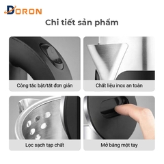 Ấm siêu tốc DORON 167 1200W dung tích 1l, tự ngắt điện khi sôi