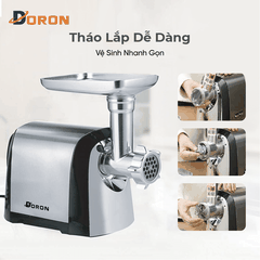 Máy đùn thịt DORON_171, 3200W xay thịt đa năng nhồi xúc xích, lạp xưởng