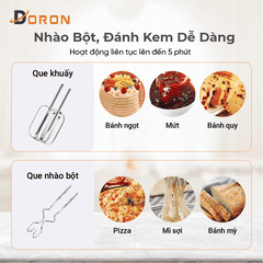 Máy đánh trứng, trộn bột DORON_175 800W kiểu dáng sang trọng, hoạt động êm ái