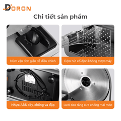 Máy cắt thịt đông lạnh DORON_174, 500W chuyên cắt thịt bò, heo, bánh mì, củ quả
