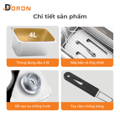 Bếp chiên nhúng điện 4L đơn DORON 2000W nhiệt độ cao, sôi cực nhanh